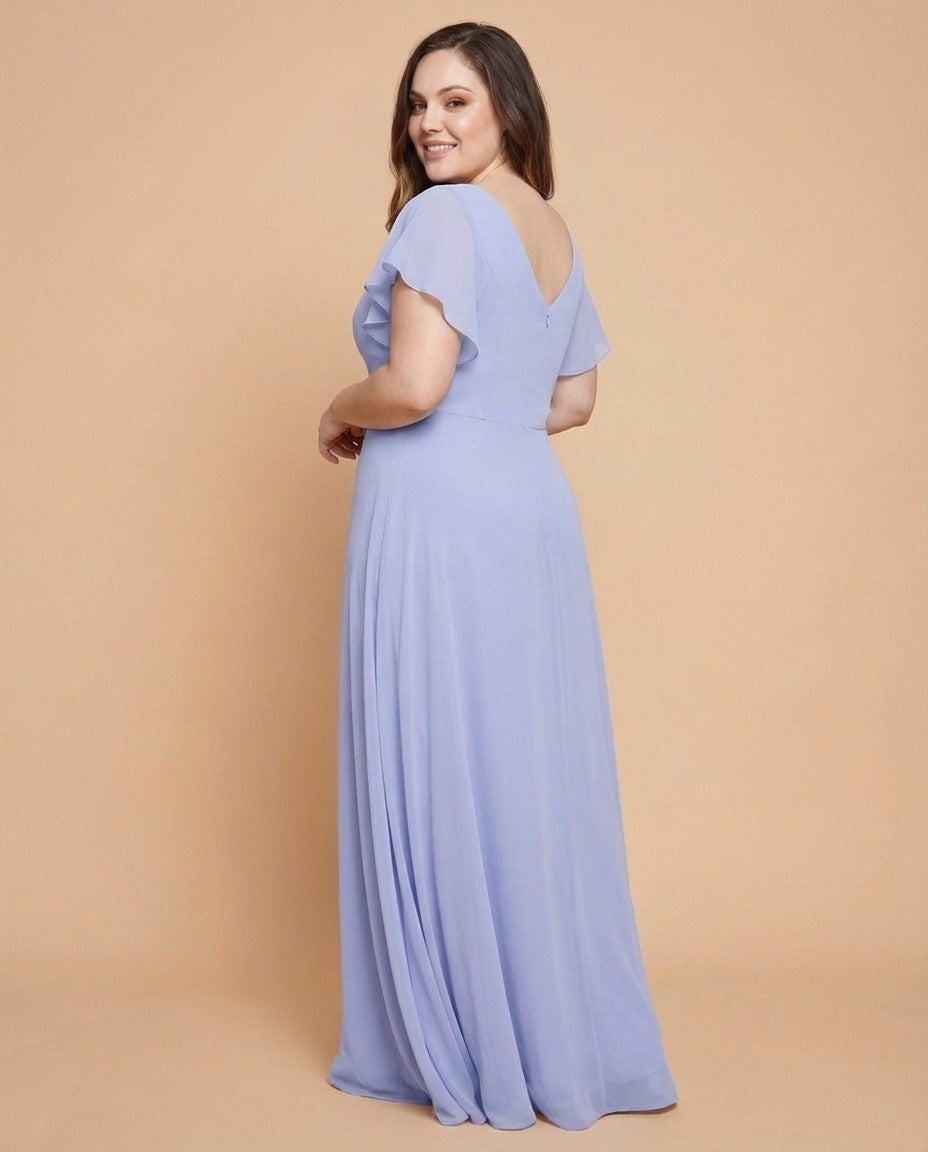 Avenleigh Soft Chiffon Plus Size A-Line Bridesmaid Dress with Flowing Skirt - N0339