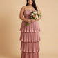 Chantarae Soft Satin Ruffled A-Line Plus Size Bridesmaid Dress for Wedding Parties - N0382
