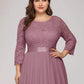 Simple Plus Size Lace Evening Dress with Half Sleeves