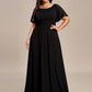 Plus Size Simple Chiffon Pleated A-Line Bridesmaid Dress