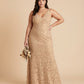 Silvarelle Plus Size Chic Sheath Bridesmaid Dress Side Zip Lace Embellishment Formal Wedding Gown For Curvy Figuress -N0356