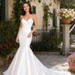 Plus Size Timeless Strapless Bridal Dress with Pleated Waist and Flowing Train