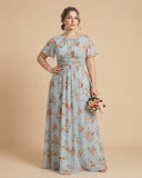 Petaline Minimalist Plus Size Bridesmaid Dress with Soft Pleats for Wedding N0325