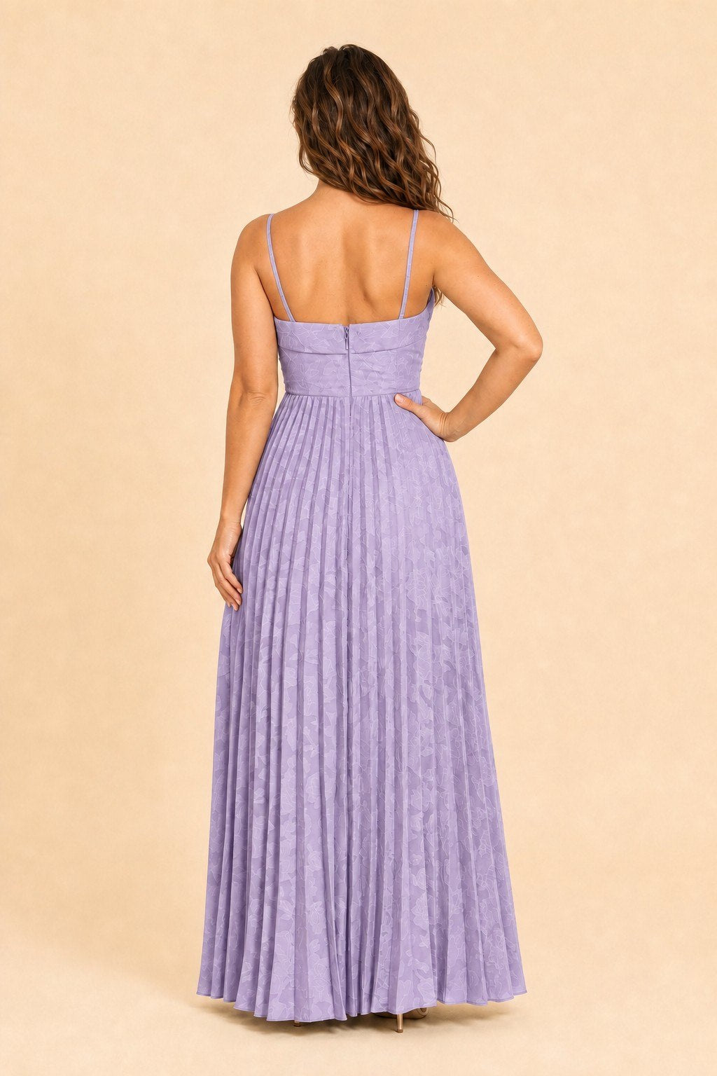 Plus Size Strapless Floral Burnout A-Line Bridesmaid Dress with Pleated Skirt