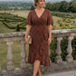 Plus Size Printed Mermaid Chiffon Wedding Guest Dress
