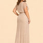 Plus Size Elegant Mother of the Bride Gown with Floral Beaded V Neck Design
