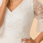 Plus Size Chiffon A-Line Bride Wedding Dress with Embroidered Detail