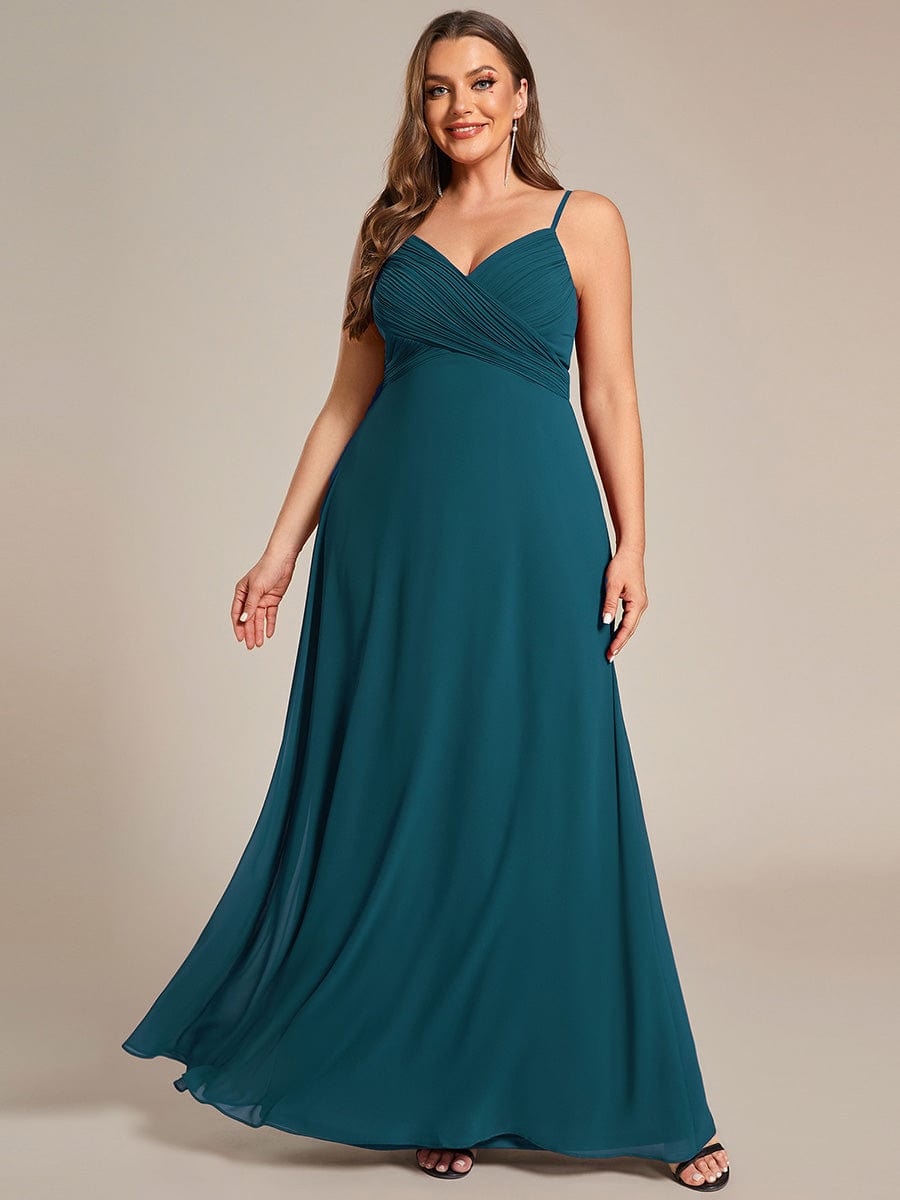 Plus Size Draped Back Criss-Cross Chiffon A-Line Bridesmaid Dress