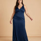 Silvarelle Romantic Plus Size Sheath Satin Bridesmaid Dress with Smooth Finish for Wedding - N0358