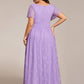 Plus Size Ruffled Lace Formal Evening Dress