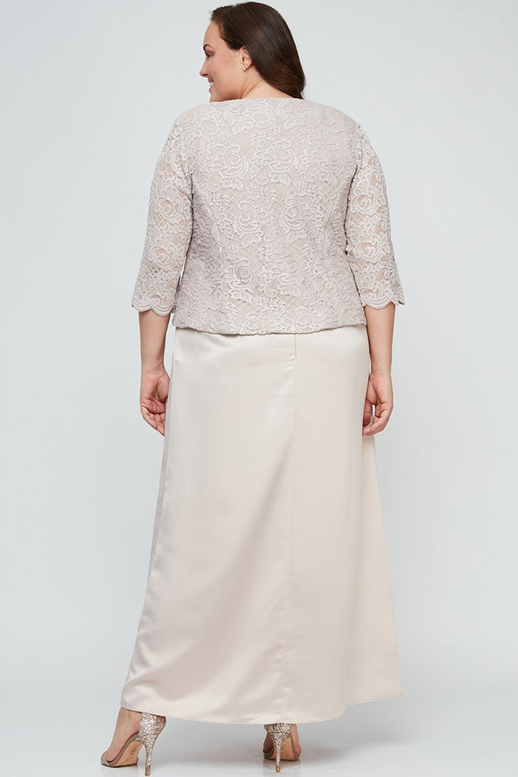 Plus Bethany Glitter Lace Jacket Dress