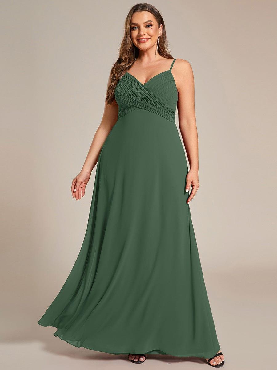 Plus Size Draped Back Criss-Cross Chiffon A-Line Bridesmaid Dress