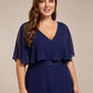 Plus Size Chiffon Formal Maxi Dress with Batwing Sleeves