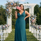 Silvarelle Elegant Plus Size Sheath Chiffon Bridesmaid Dress with Flowing Fit for Wedding -N0364
