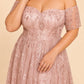 Plus Size A-Line Bride or Bridesmaid Dress with Floral Embroidered Tulle