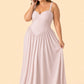 Elegant A Line Chiffon Gown with Adjustable Lace Up Corset Back