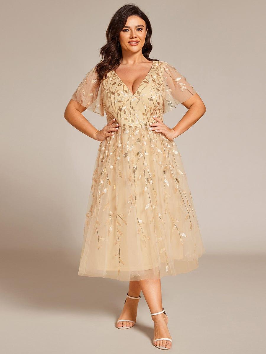 Plus Size Sparkly Midi Cocktail Dress