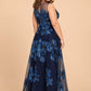 Graceful A-Line Plus Size Mother of the Bride Gown Floral Embroidery and Dimensional 3D Flowers