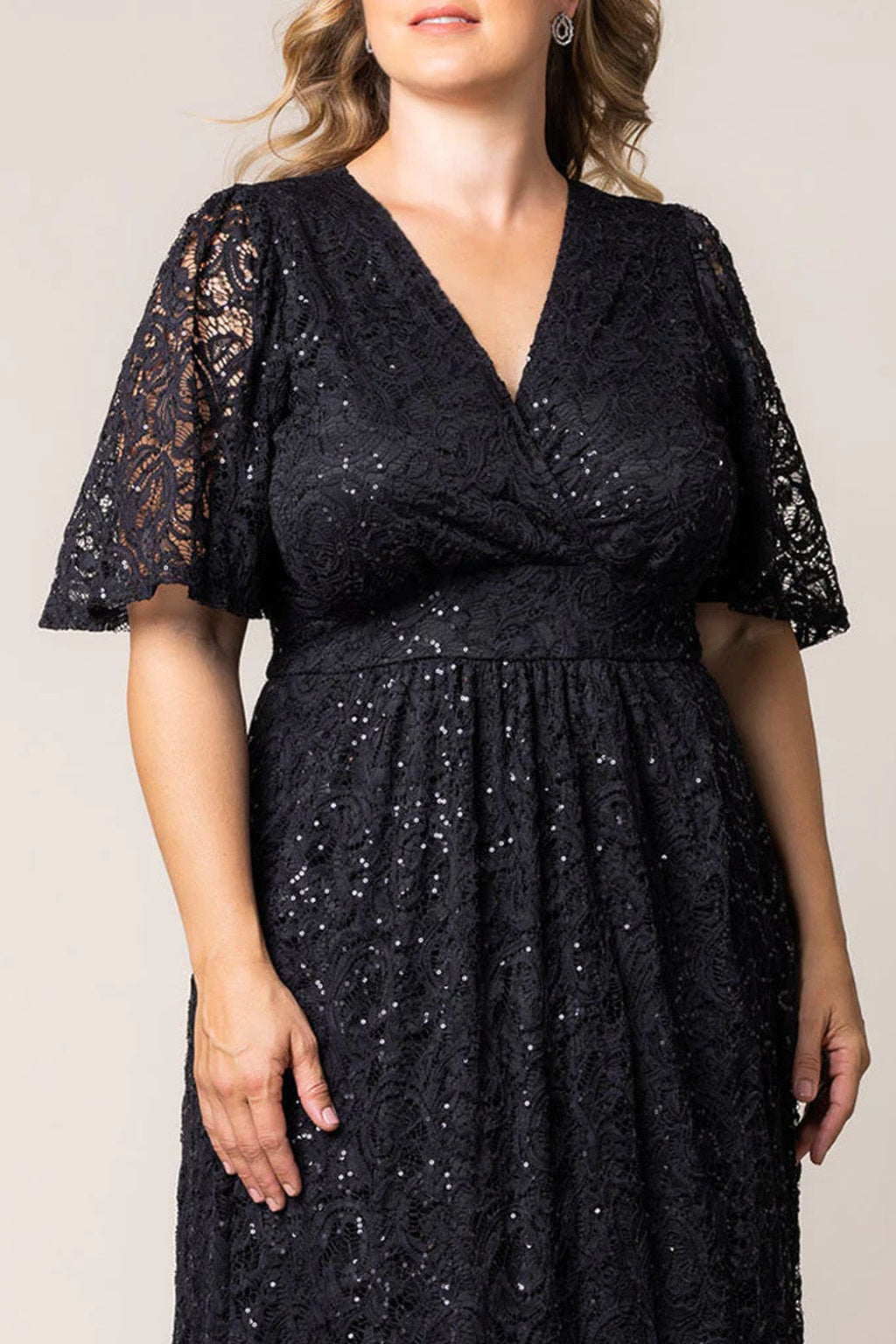 Luminous Sequin Lace Long Gown