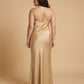 Silvarelle Luxe Sheath Plus Size Bridesmaid Dress with Stretch Satin Fabric for Weddings - N0362