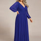 Plus Size Dazzling Empire Waist See-Through Long Sleeves A-Line Evening Dress