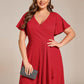 Plus Size Glitter Ruffled High-Low Front Slit Evening Dress