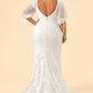 Romantic Lace Appliqué Wedding Gown Versatile Detachable Puff Sleeve Design