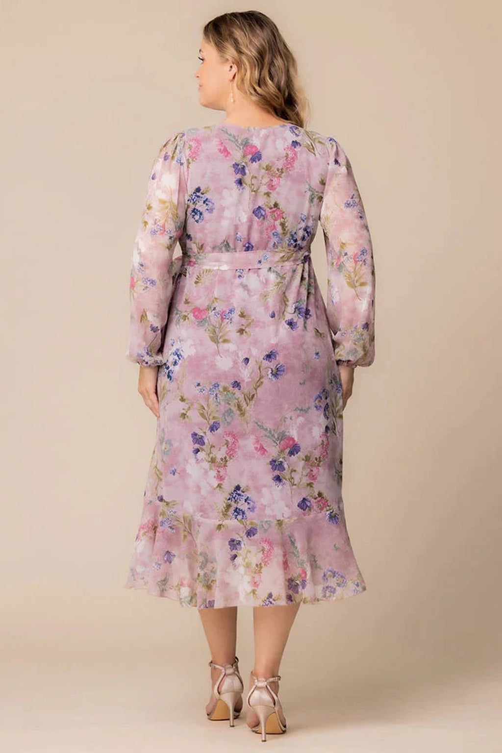 Clara Chiffon Long Sleeve Wrap Dress