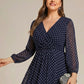 Plus Size Chiffon A-Line 3/4 Sleeves Asymmetrical Hem Wedding Guest Dress