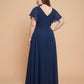 Avenleigh Elegant Plus Size Chiffon A-Line Bridesmaid Gown Flowy Skirt - N0335