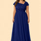 Asymmetrical Neck Evening Gown with Sequin Accent for Bridesmaids and Formal Events