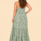 Romantic Floral Print Strapless Bridesmaid Dress with Open Back Detail