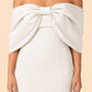 Elegant Plus Size Bridesmaid Dress with Off Shoulder Bow Detail and Slit