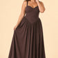Elegant A Line Chiffon Gown with Adjustable Lace Up Corset Back