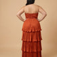 Chantarae  Satin Charmeuse A-Line Plus Size Bridesmaid Dress with Delicate Ruffles for Wedding Parties -N0386