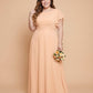 Avenleigh Plus Size Half Sleeve Pleated Chiffon A-Line Bridesmaid Dress for Wedding Party - N0338