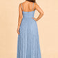 Plus Size Strapless Floral Burnout A-Line Bridesmaid Dress with Pleated Skirt