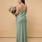 Silvarelle Modern Plus Size Sheath Bridesmaid Dress in Stretch Satin for Formal Wedding -N0357