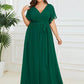 Plus Size Pleated Tie-Waist Chiffon Bridesmaid Dress