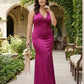 Silvarelle Elegant Stretch Satin Plus Size Bridesmaid Dress with Lace Trim for Weddings - N0359