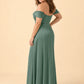 Plus Size Mermaid Bridesmaid Dress with Corset Bodice and Slit