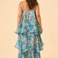 Romantic Floral A-Line Bridesmaid Dress with Flowing Tiered Skirt