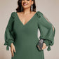 Plus Size Open Lantern Sleeve A-Line Bridesmaid Dress