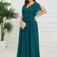 Plus Size Chiffon Tie-Waist Evening Dress
