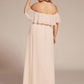 Plus Size Off the Shoulder Formal Bridesmaid Dress with Thigh Split