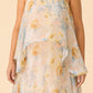 Romantic Floral A-Line Bridesmaid Dress with Flowing Tiered Skirt