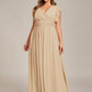 Plus Size Chiffon Pleated A-Line Back Cutout Bridesmaid Dress