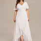 Plus Size Elegant Lotus Sleeves Chiffon Bridesmaid Dress