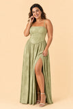 Plus Size Floral Burnout Bridesmaid Dress with Removable Straps and Lace Up Back