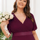Plus Size Simple Empire Waist Flutter Sleeve Evening Dress